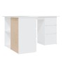 vidaXL Eckschreibtisch Weiß 145x100x76 cm Holzwerkstoff 801089_6