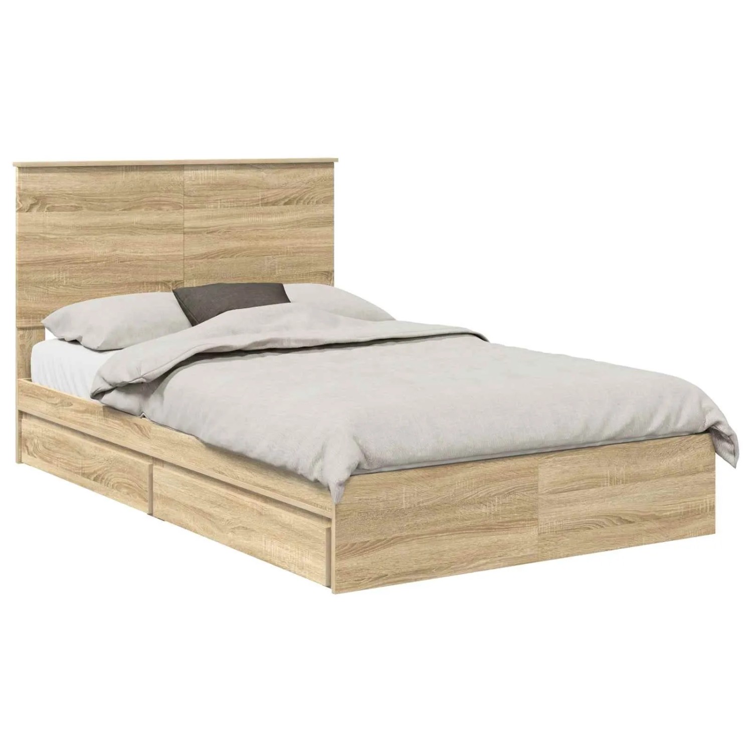 vidaXL Stauraumbett Sonoma-Eiche 120 x 200 cm Holzwerkstoff 3409575 günstig online kaufen