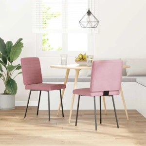 vidaXL Esszimmerstühle 2 Stk Rosa Samt 4101160