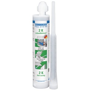 WEICON Flex 310 M-2K Dichtstoff, 250ml Kartusche, grau, schnellhärtend für dichte Verbindungen.