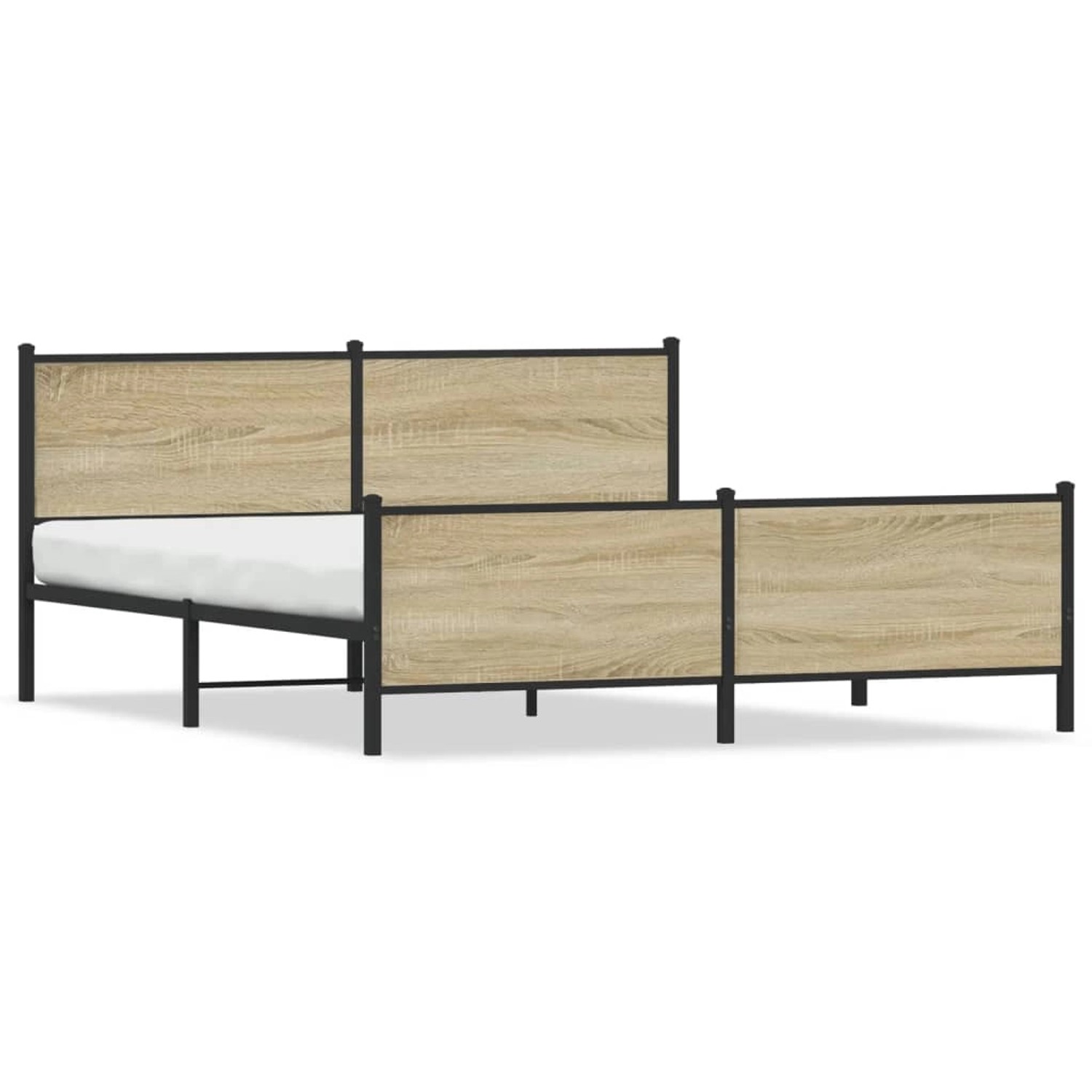 vidaXL Metallbett ohne Matratze Sonoma-Eiche 180x200 cm 3301364 günstig online kaufen
