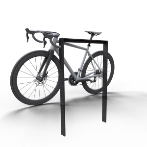 Schake Anlehnbügel aus Flachstahl, 750 mm, eisengrau, mit Fahrrad