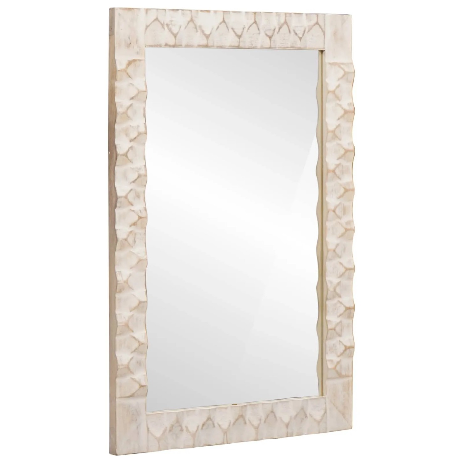 vidaXL Badezimmer Spiegel Weiße Gewaschene Oberfläche 50 x 70 x 2,5 cm 4017895