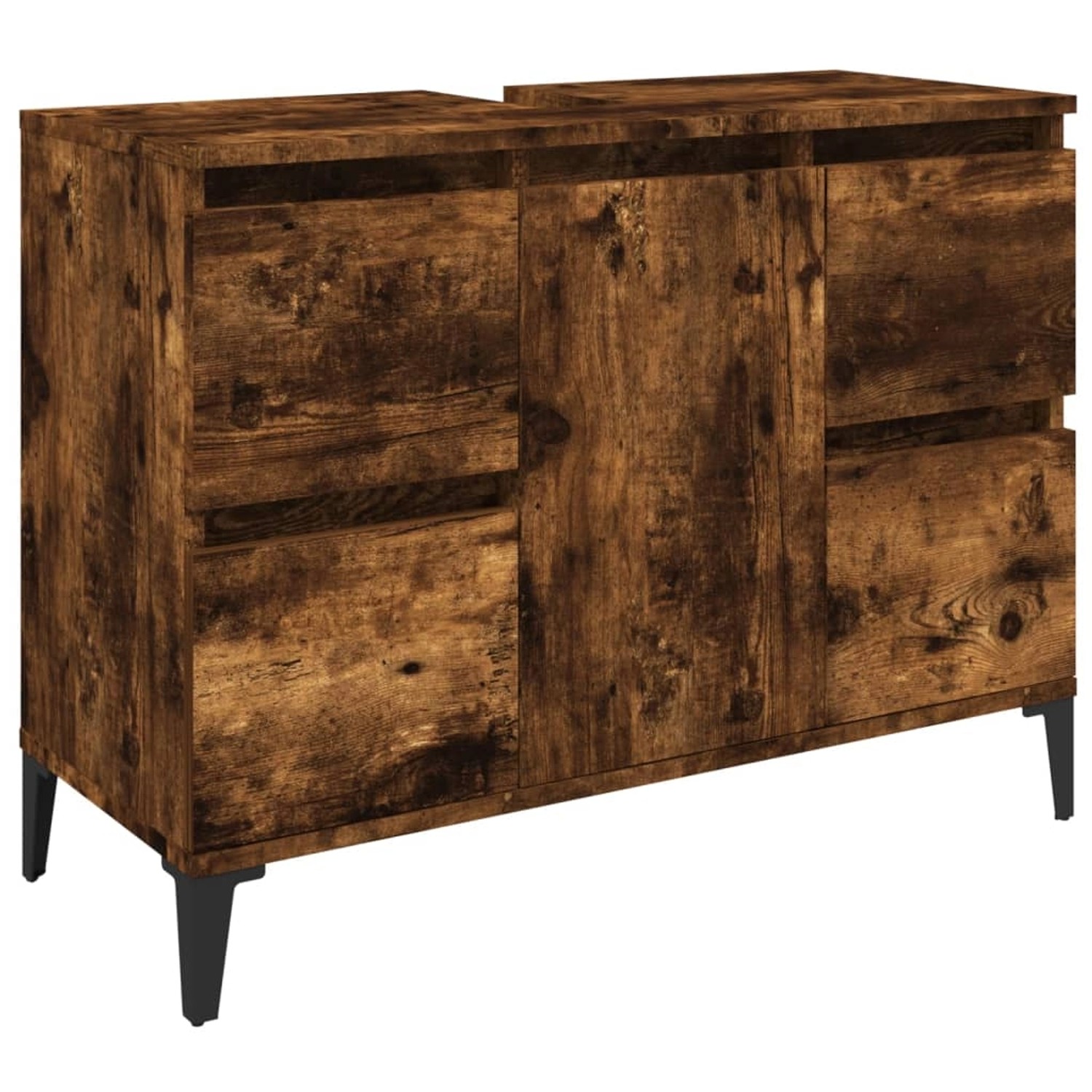 vidaXL Waschbeckenunterschrank Räuchereiche 80x33x60 cm Holzwerkstoff 821281