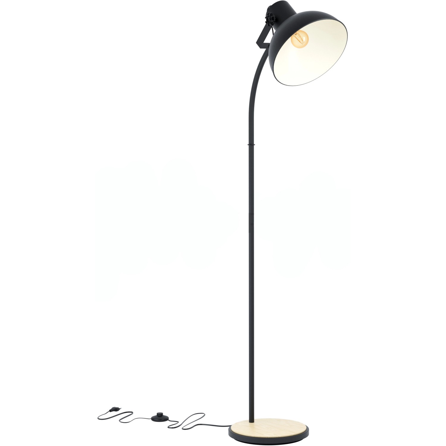 Eglo Stehlampe Lubenham Schwarz-Braun günstig online kaufen