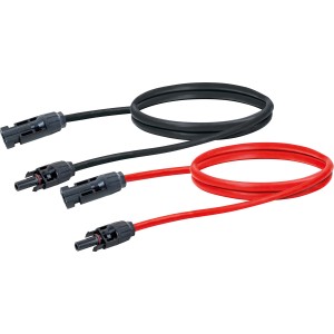 Schwaiger Solar-Verlängerungskabel, 1 m, rot und schwarz, mit wasserdichter Stecker-Kupplung für Solaranlagen.