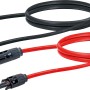 Schwaiger Solar-Verlängerungskabel, 1 m, rot und schwarz, mit wasserdichter Stecker-Kupplung für Solaranlagen.
