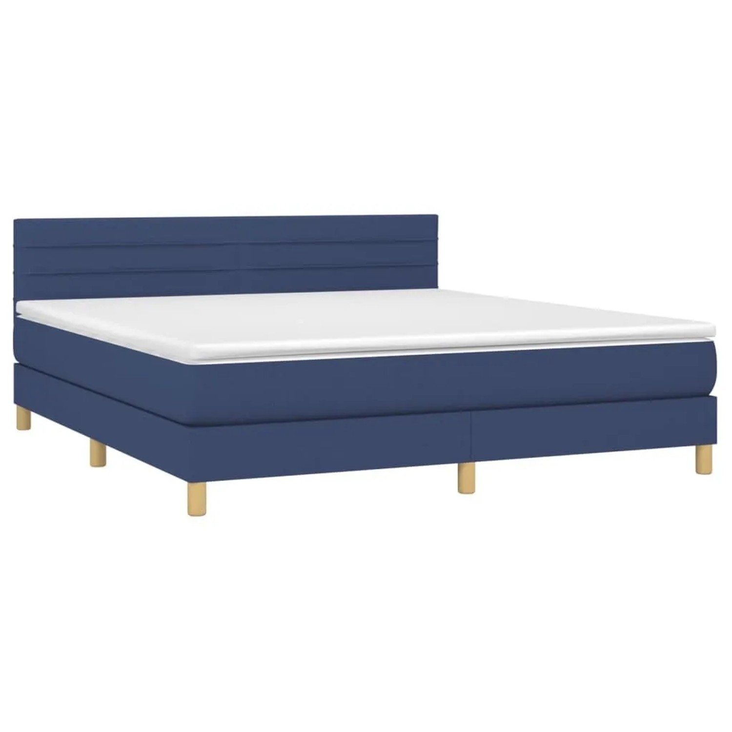 vidaXL Boxspringbett mit Matratze & LED Blau 160x200 cm Stoff 3133811 günstig online kaufen