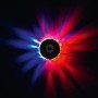 Easymaxx LED-Lichtrad Galaxy Wandlampe mit spektakulären Lichteffekten in Rot und Blau.