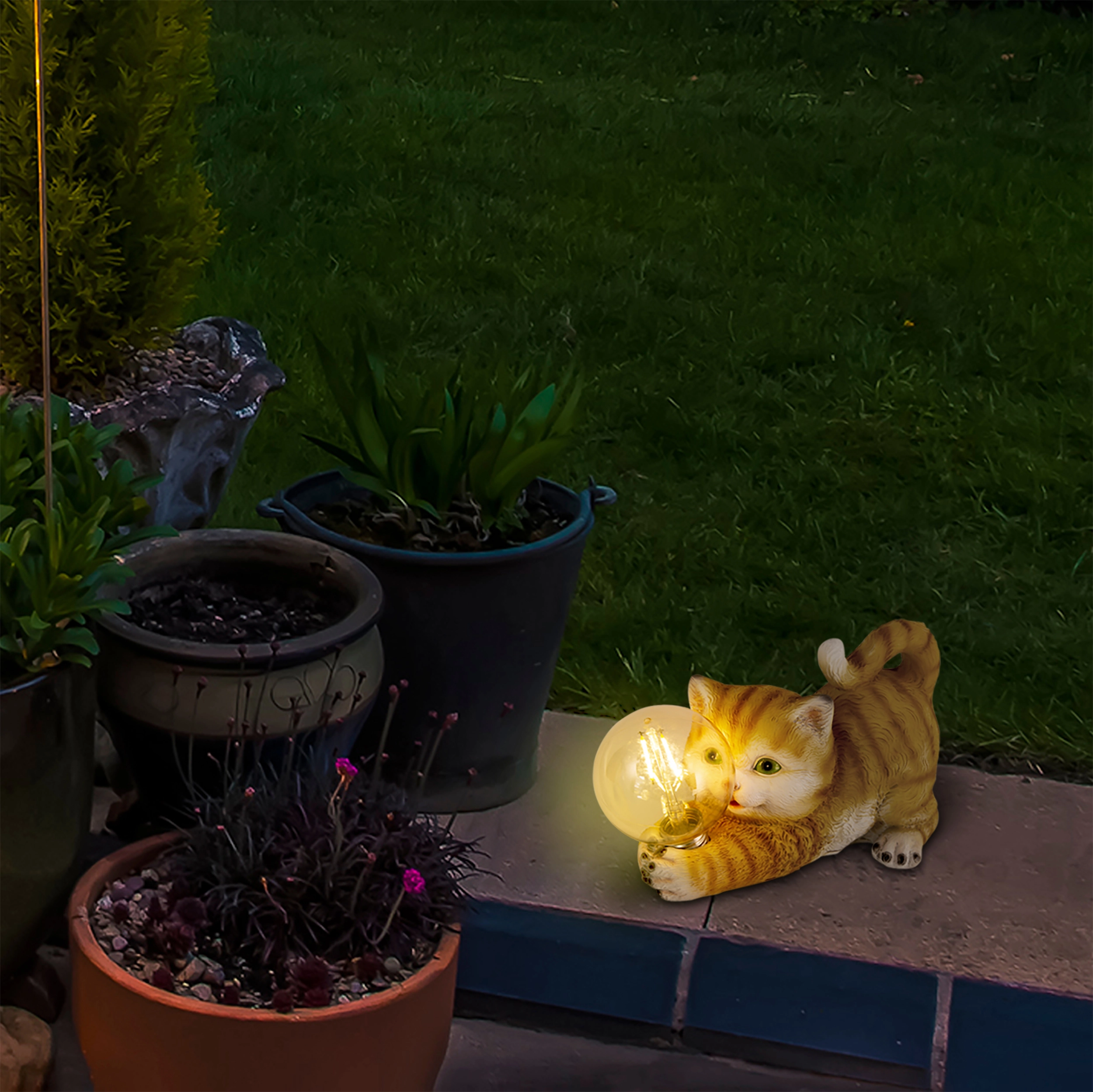 Näve LED-Solarleuchte Outdoor Katze 25 cm kaufen bei OBI