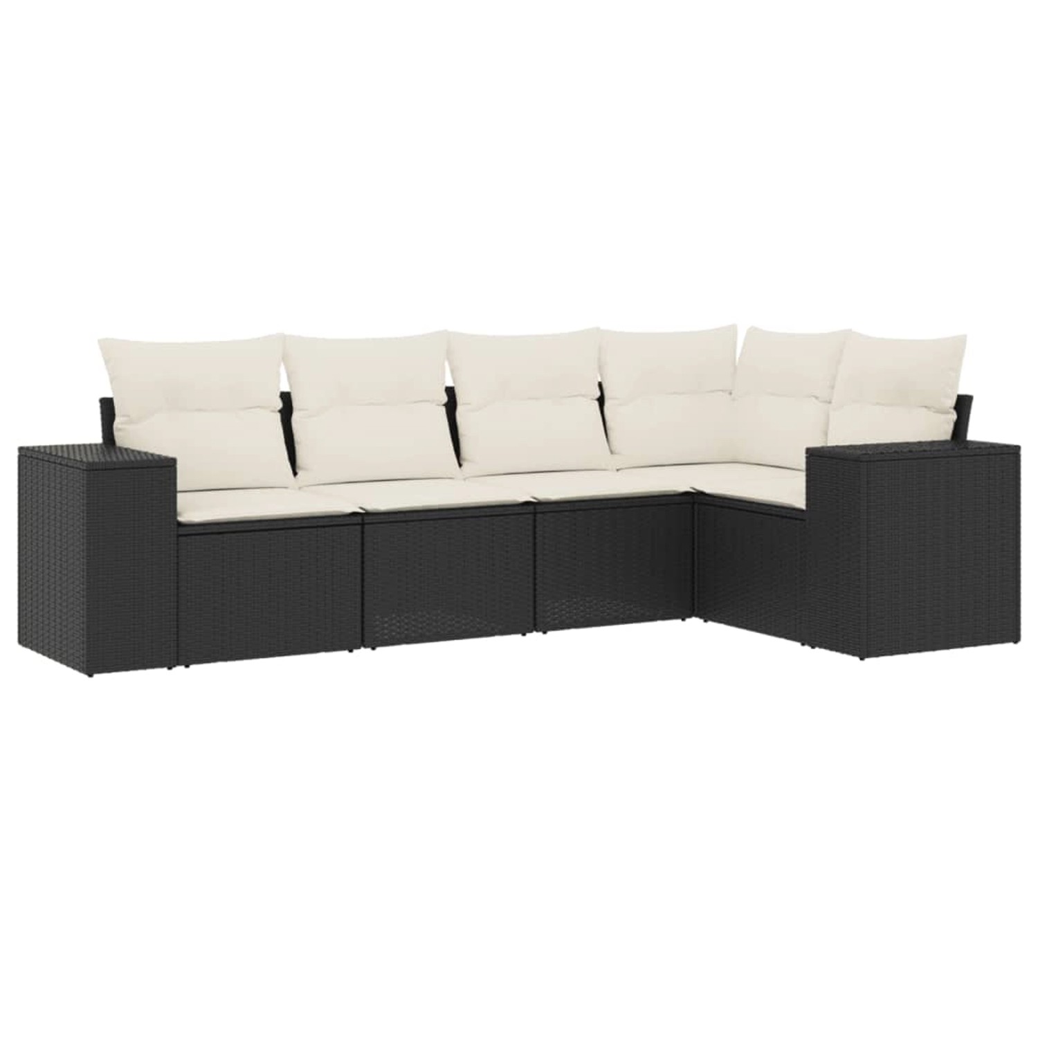 vidaXL 5-tlg Garten-Sofagarnitur mit Kissen Schwarz Poly Rattan Modell 134 günstig online kaufen