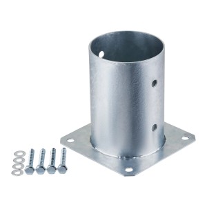 SOTECH Pfostenträger Bodenanker, rund, Ø 100mm, feuerverzinkt, mit Schrauben.