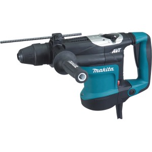 Makita HR3541FCX Kombihammer (850 W) in Schwarz und Türkis, mit Zusatzhandgriff.