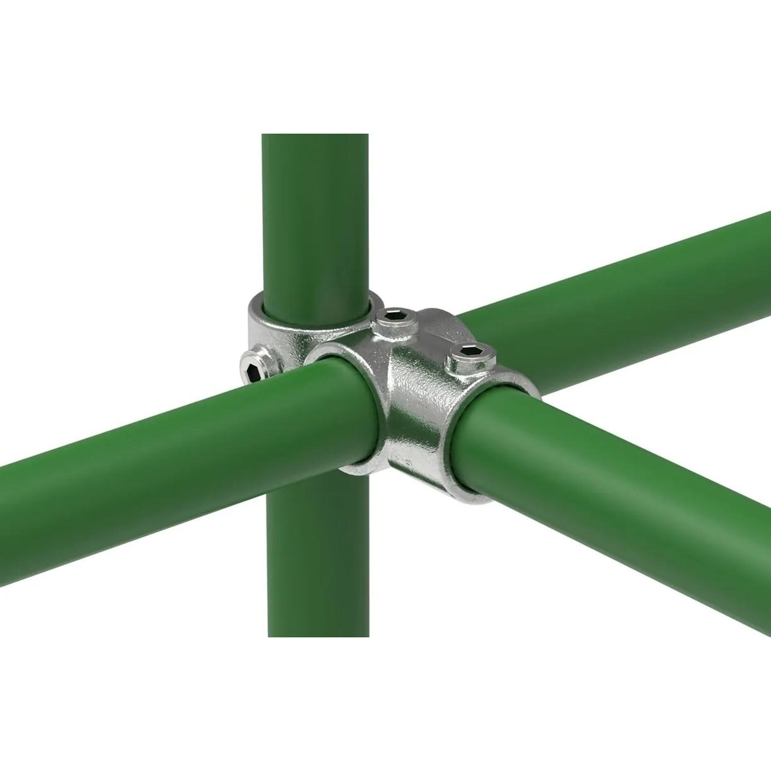 FeNau Rohrverbinder Kreuz-T-Stück Kombiniert Ø 48,3 mm 1 1/2 Zoll Temperguss Verzinkt 165D48