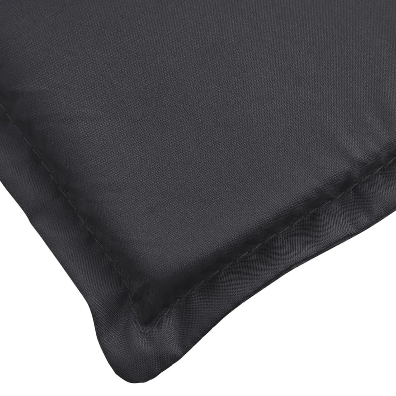 Schwarze vidaXL Sonnenliegen-Auflage (200x60x3 cm) aus Oxford-Gewebe, Detailansicht.