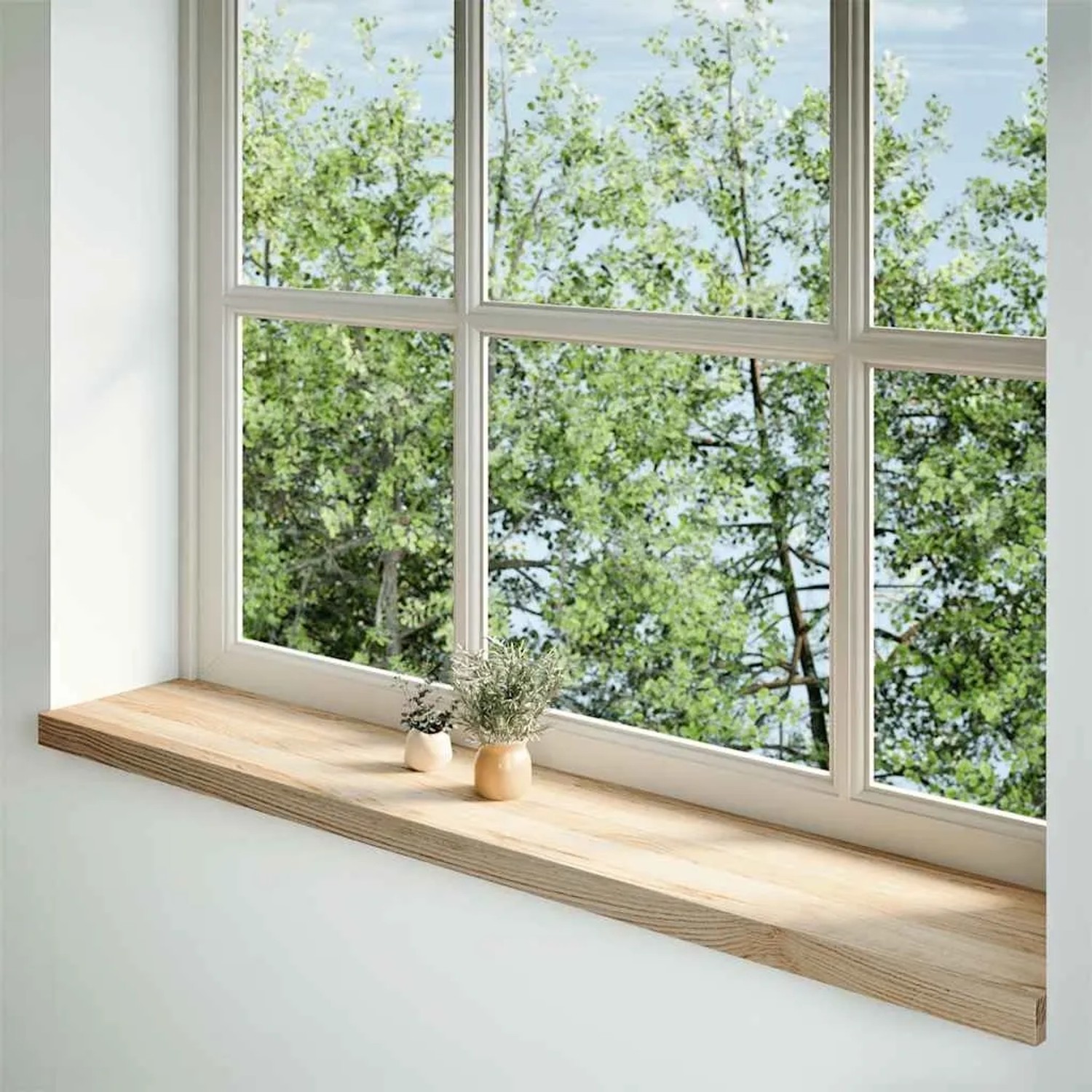 vidaXL Fensterbänke 2 Stk Unbehandelt 140x25x2 cm Massivholz Eiche 4009107_2