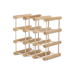 Modulares Weinregal Vinotega aus Eichenholz, natur, für 9 Flaschen.
