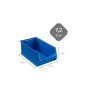 Blaue PROREGAL Sichtlagerbox, 7,2 Liter, 15x20x35 cm. Ideal für Aufbewahrungssysteme.