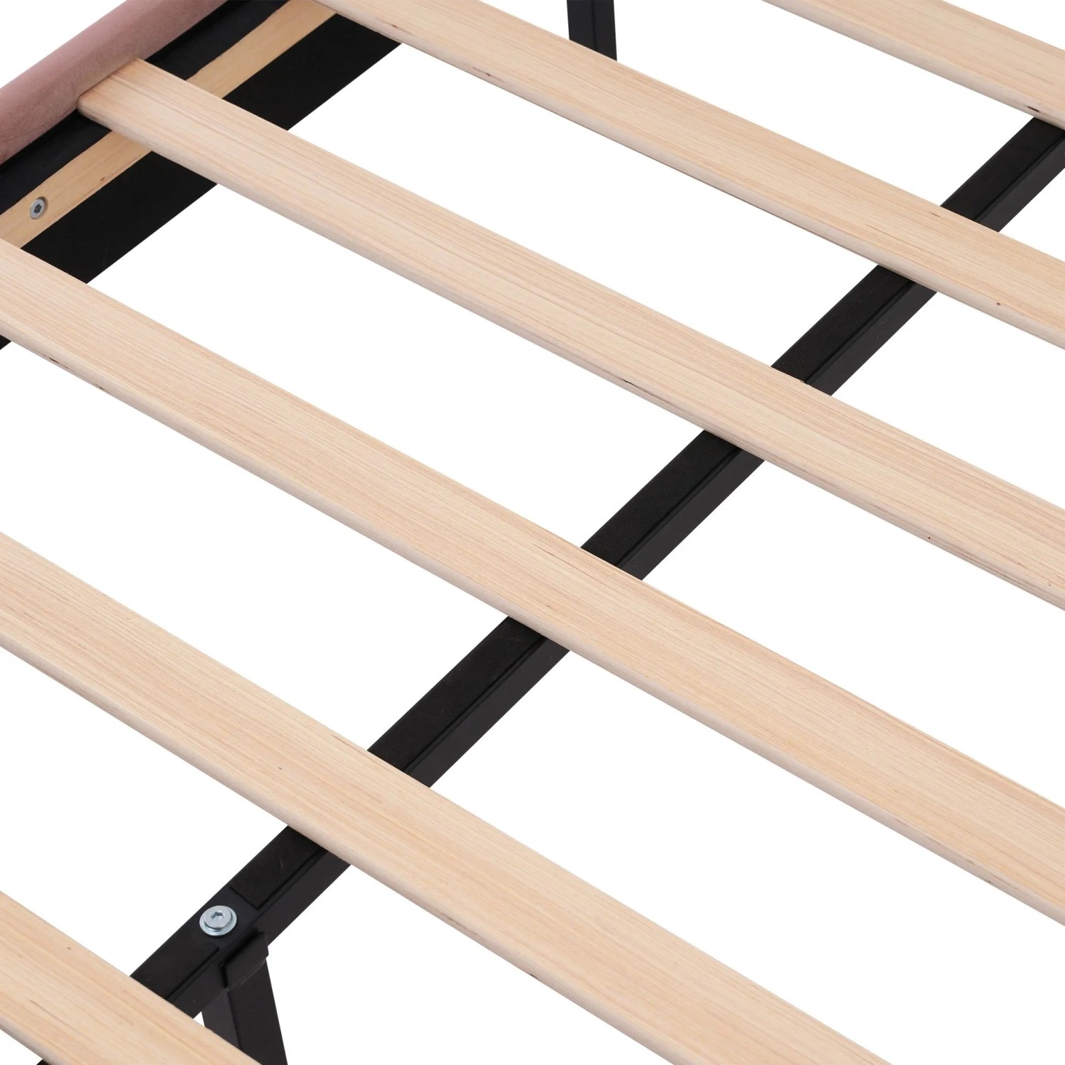 KOMHTOM Gepolstertes Led-Bett  Einzelbett 90 x 200 Cm  Bettgestell Mit Lattenrost Und Verstellbarem Kopfteil  Jugendbettgestell  Rosa