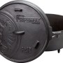 Schwarzer Petromax Dutch Oven FT12 mit Deckel und Füßen, 10,8 l, für Grill und Lagerfeuer.