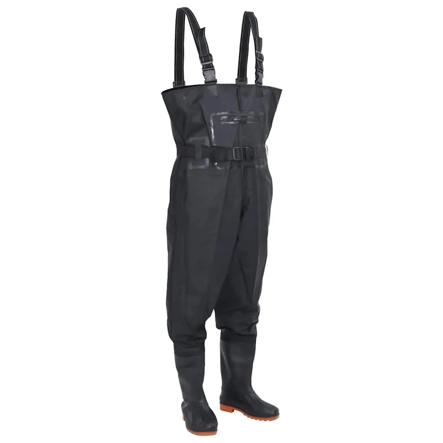 vidaXL Wathose mit Stiefeln und Gürtel Schwarz Größe 42 4017003