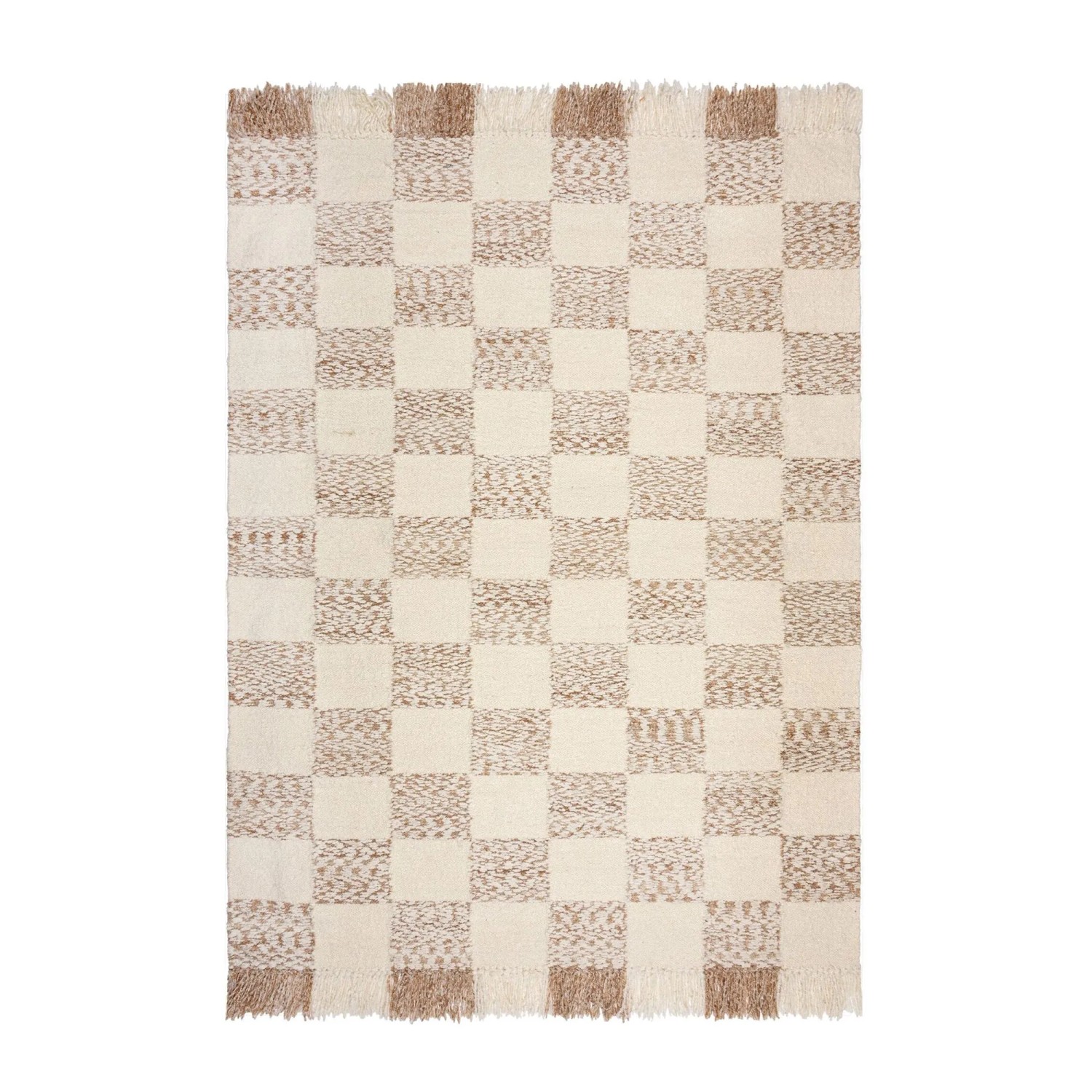 Flair Rugs Kurzflorteppich Eric Checkboard Rug 120 cm x 170 cm Beige