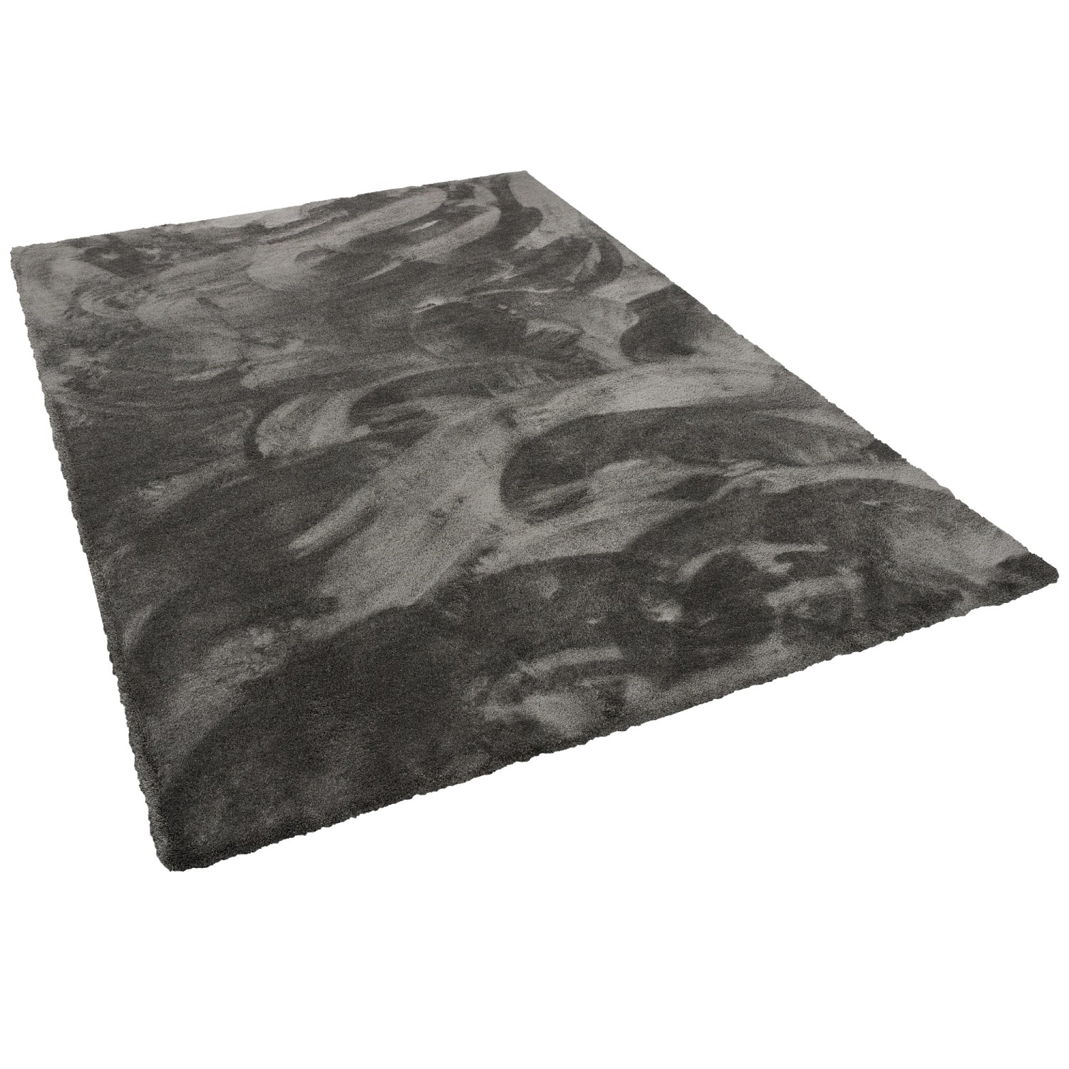 Snapstyle Luxus Hochflor Shaggy Teppich Velvet Anthrazit 100x100cm günstig online kaufen