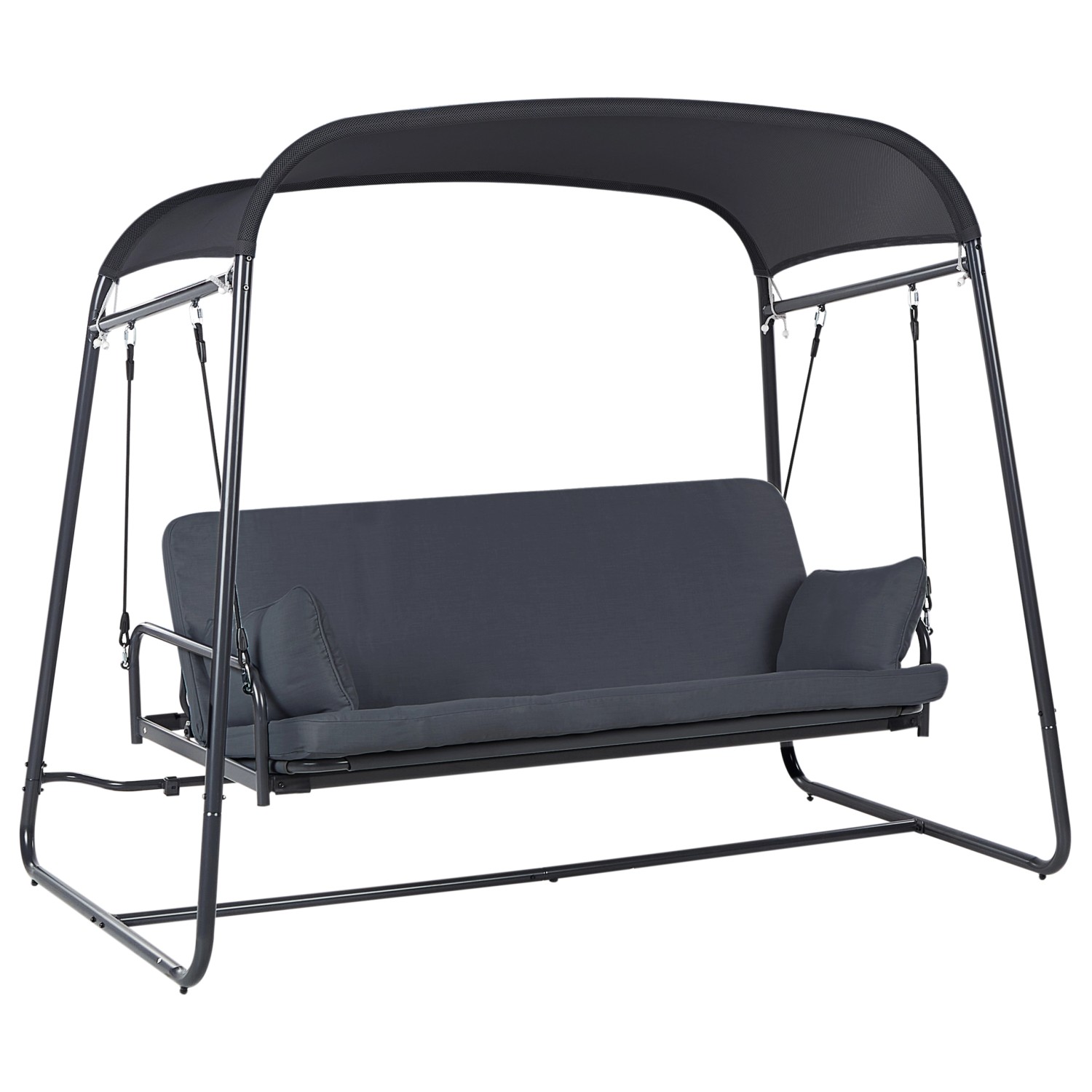 Beliani Gartenschaukel MARSCIANO Dunkelgrau 129x217x182 günstig online kaufen