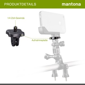 Mantona 1/4" Adapter 3X2X2Cm Für Gopro Verbindung Equipement Action Cams Video