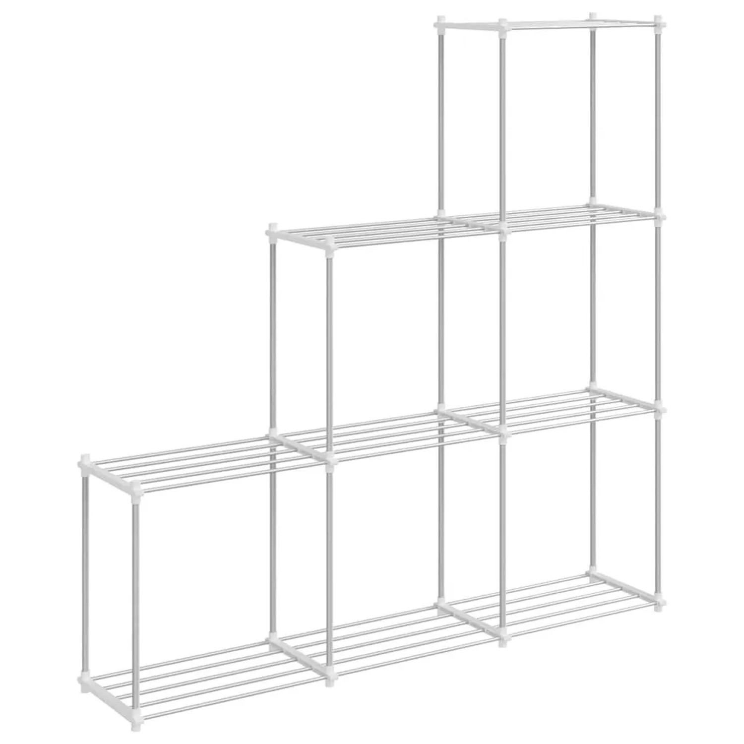 vidaXL Rohregal mit Speicher Weiß 129 x 27 x 132 cm Aluminium 42020137