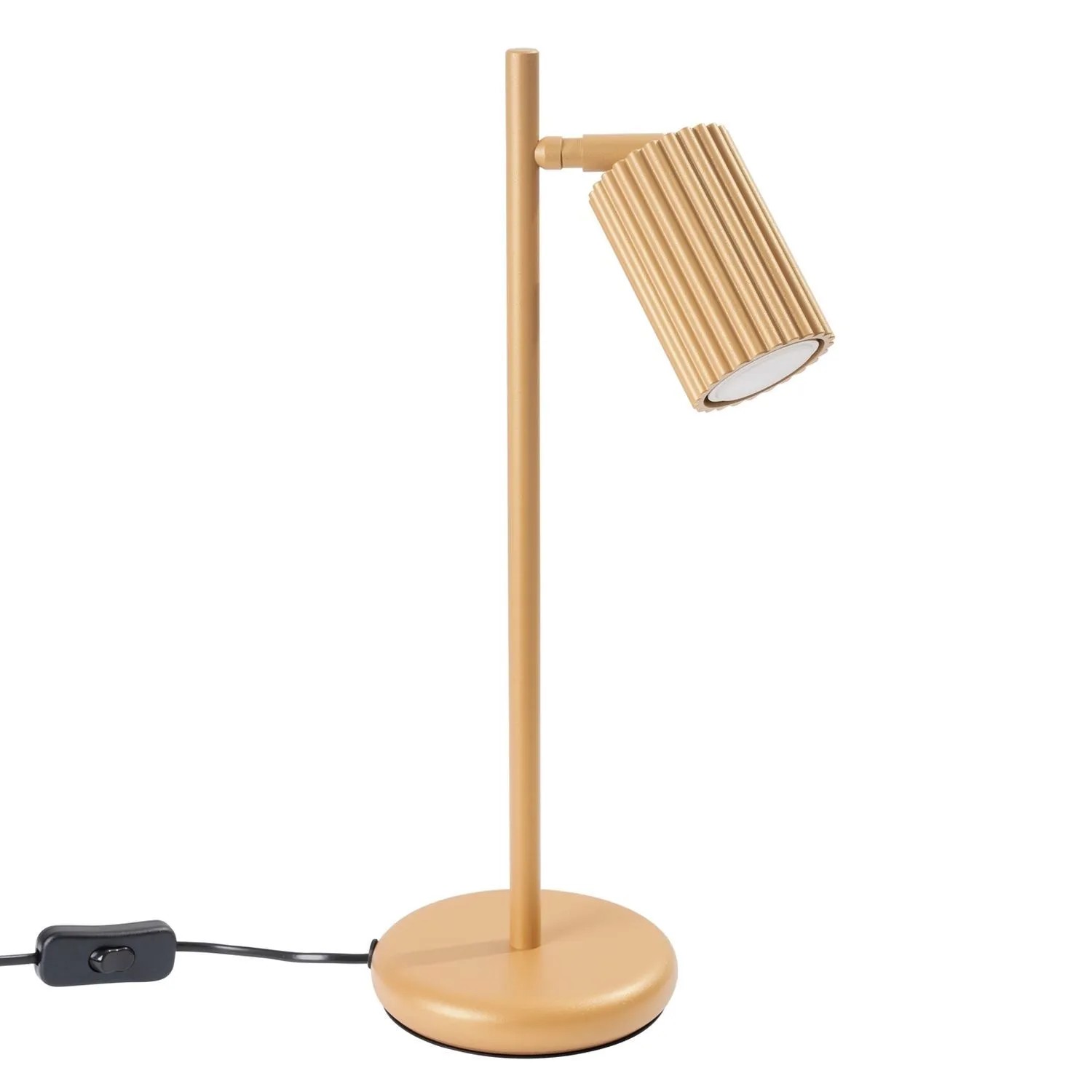 Licht-Erlebnisse Schreibtischlampe GU10 Schwenkbar 43 CM Hoch In Gold Modern Aluminium