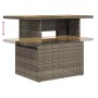 Verstellbarer Gartentisch aus grauem Rattan, Teil der vidaXL Sofagarnitur. Ideal für Gartenmöbel.