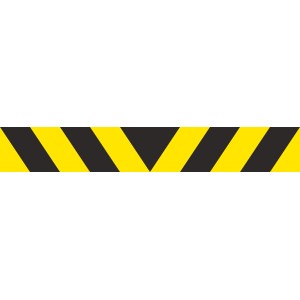 Aufkleber Reflekt. Leuchtbakenstreifen, 45 cm, schwarz/gelb, für Schilder.