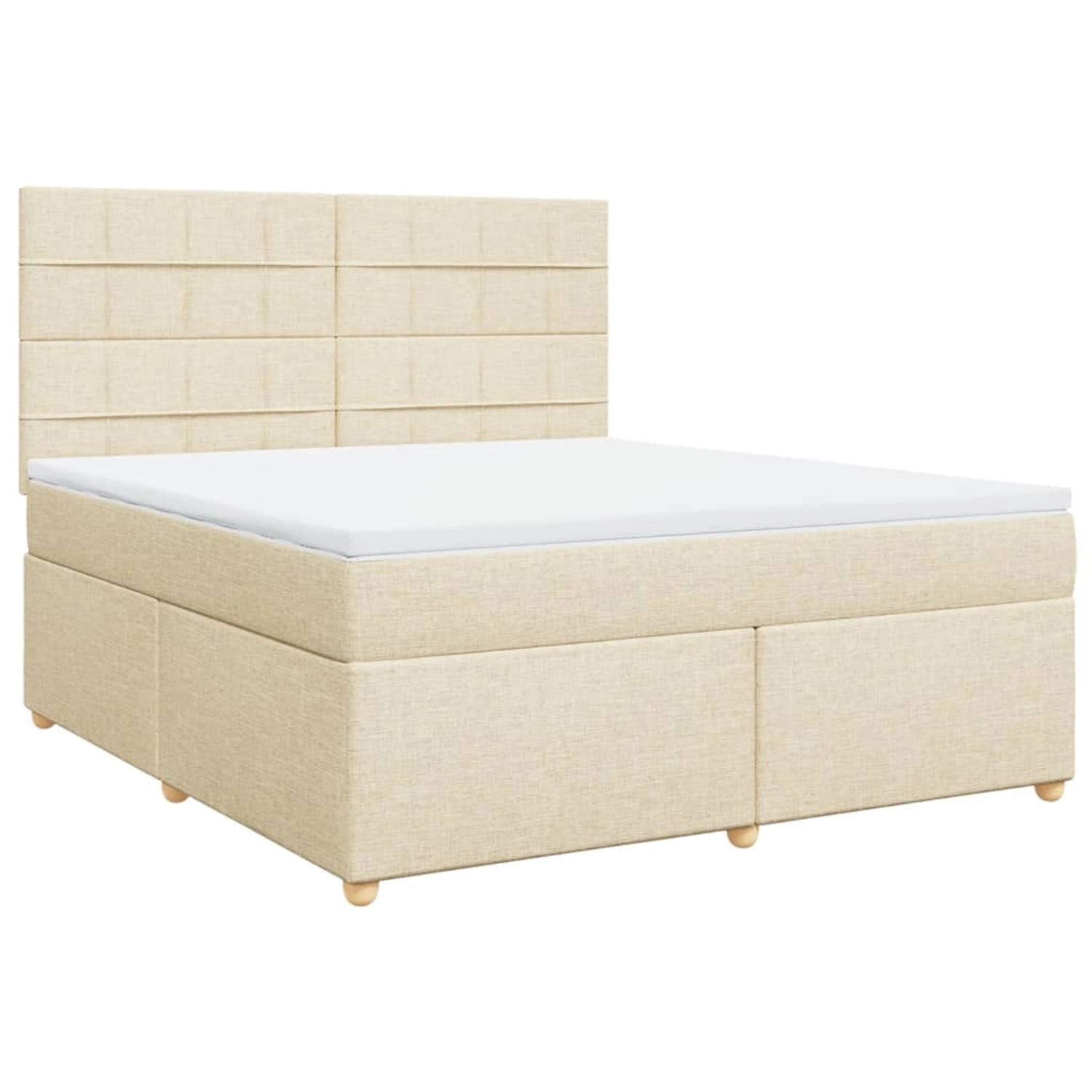 vidaXL Boxspringbett mit Matratze Creme 180x200 cm Stoff 3291364 günstig online kaufen
