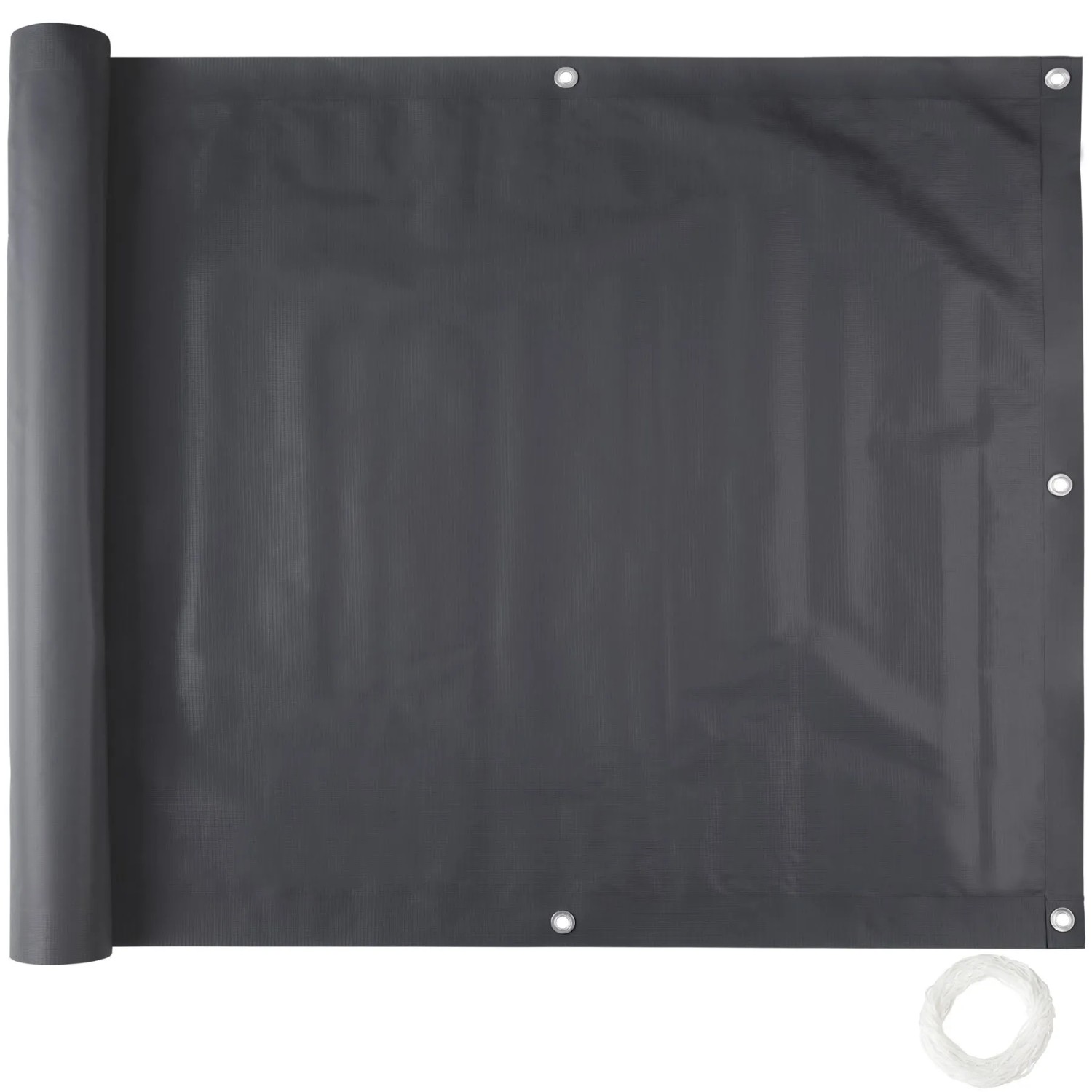 Tectake Balkonbespannung  Witterungsbeständig und Pflegeleicht Extrem Reißfest  600 x 90 x 0 50 cm Schwarz