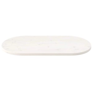 vidaXL Tischplatte Weiß 90x45x2,5 cm Massivholz Kiefer Oval 824356