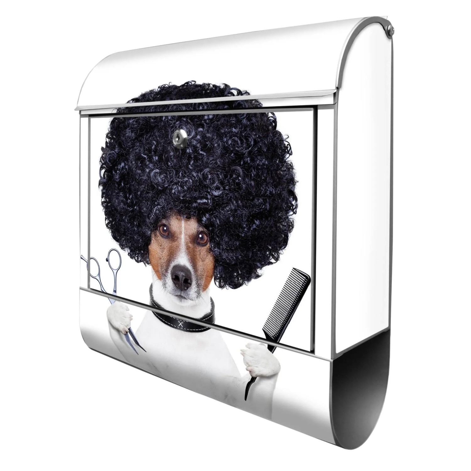 Banjado Design Briefkasten Silber Pulverbeschichtet 39x47x14cm 2 Schlüssel günstig online kaufen