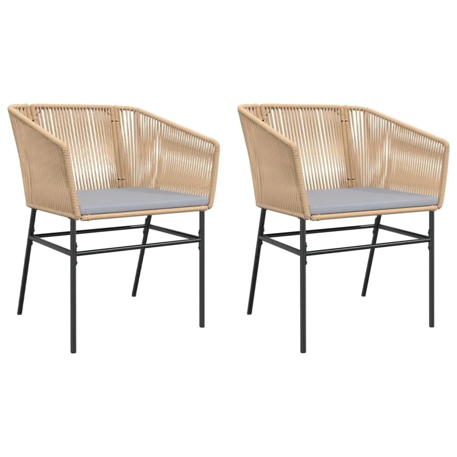 Furnicato Gartenstühle 2 Stk Mit Kissen Braun Poly Rattan
