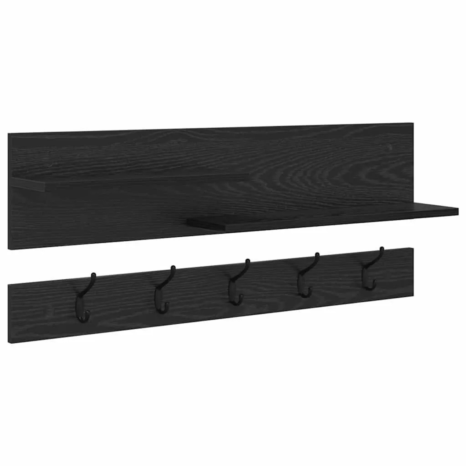vidaXL Wandmontierter Nachttisch Schwarz Eichen-Optik 90 x 15 x 36 cm 874420