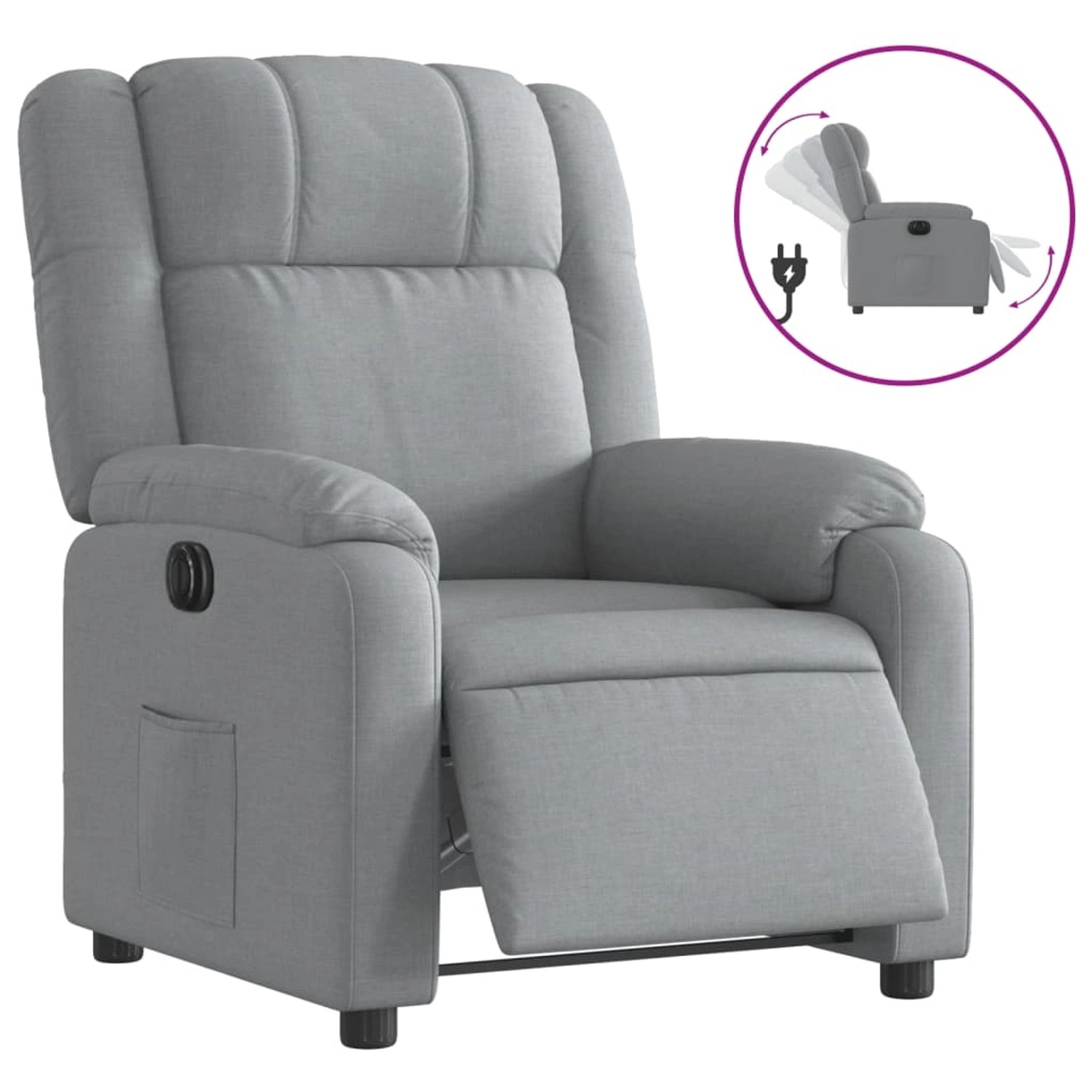 vidaXL Relaxsessel Elektrisch Hellgrau Stoff 3205178 günstig online kaufen