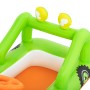 Grünes Bestway Kinder-Schlauchboot Lil' Navigator im Auto-Design mit Lenkrad und gelben Lichtern.