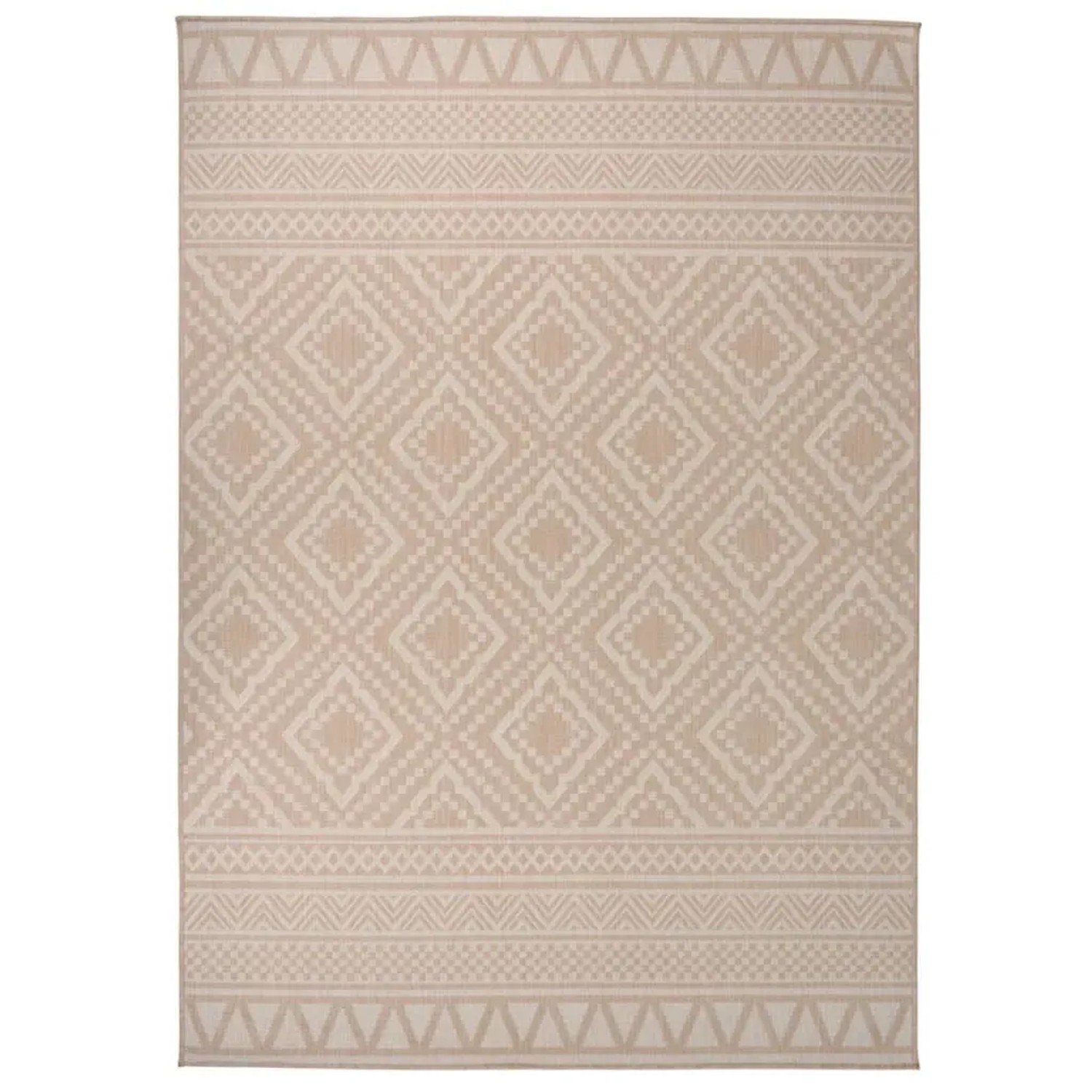 vidaXL Outdoor-Teppich Flachgewebe 140x200 cm Braun Gestreift 340866