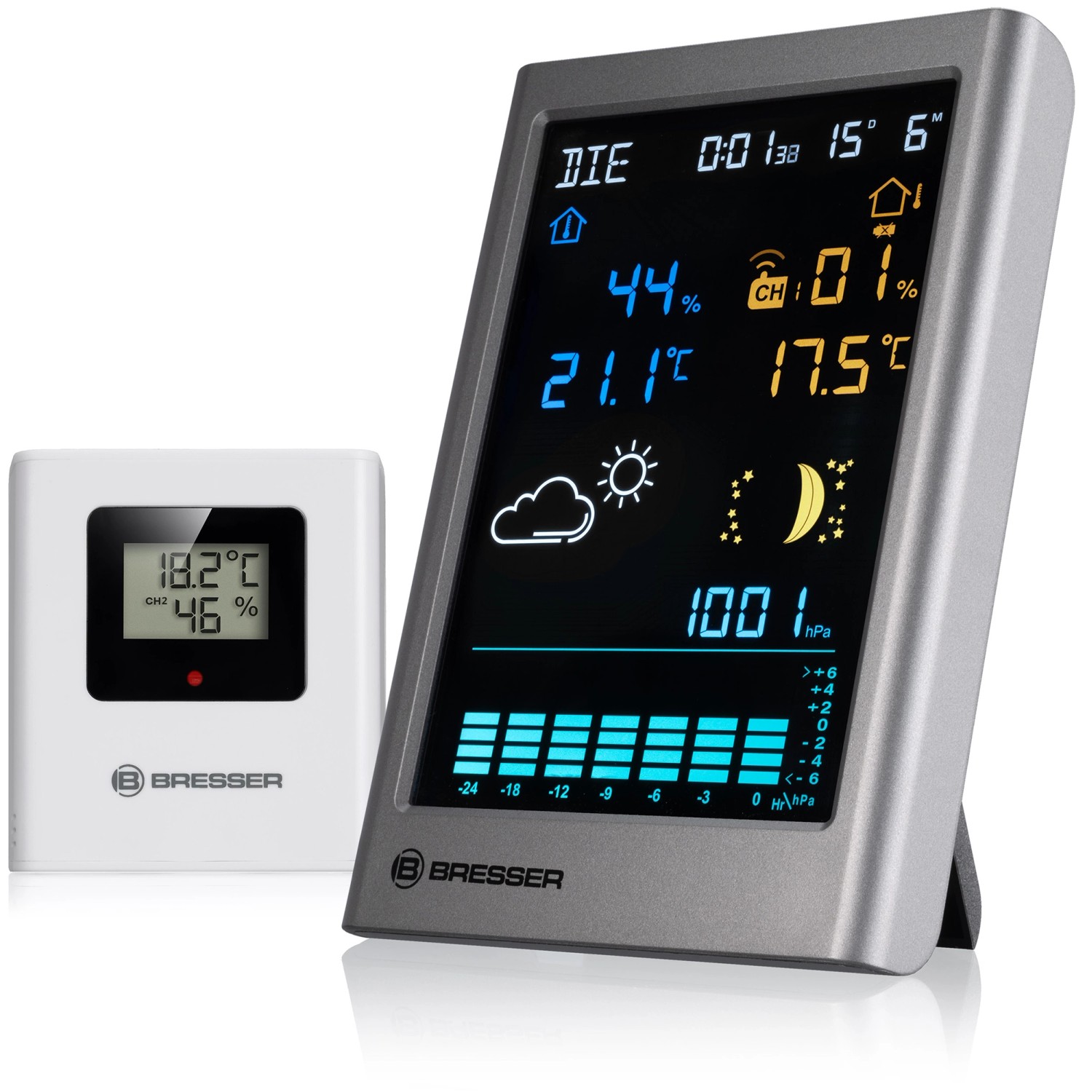 Bresser Funk-Wetterstation MeteoTemp TBV Anthrazit günstig online kaufen