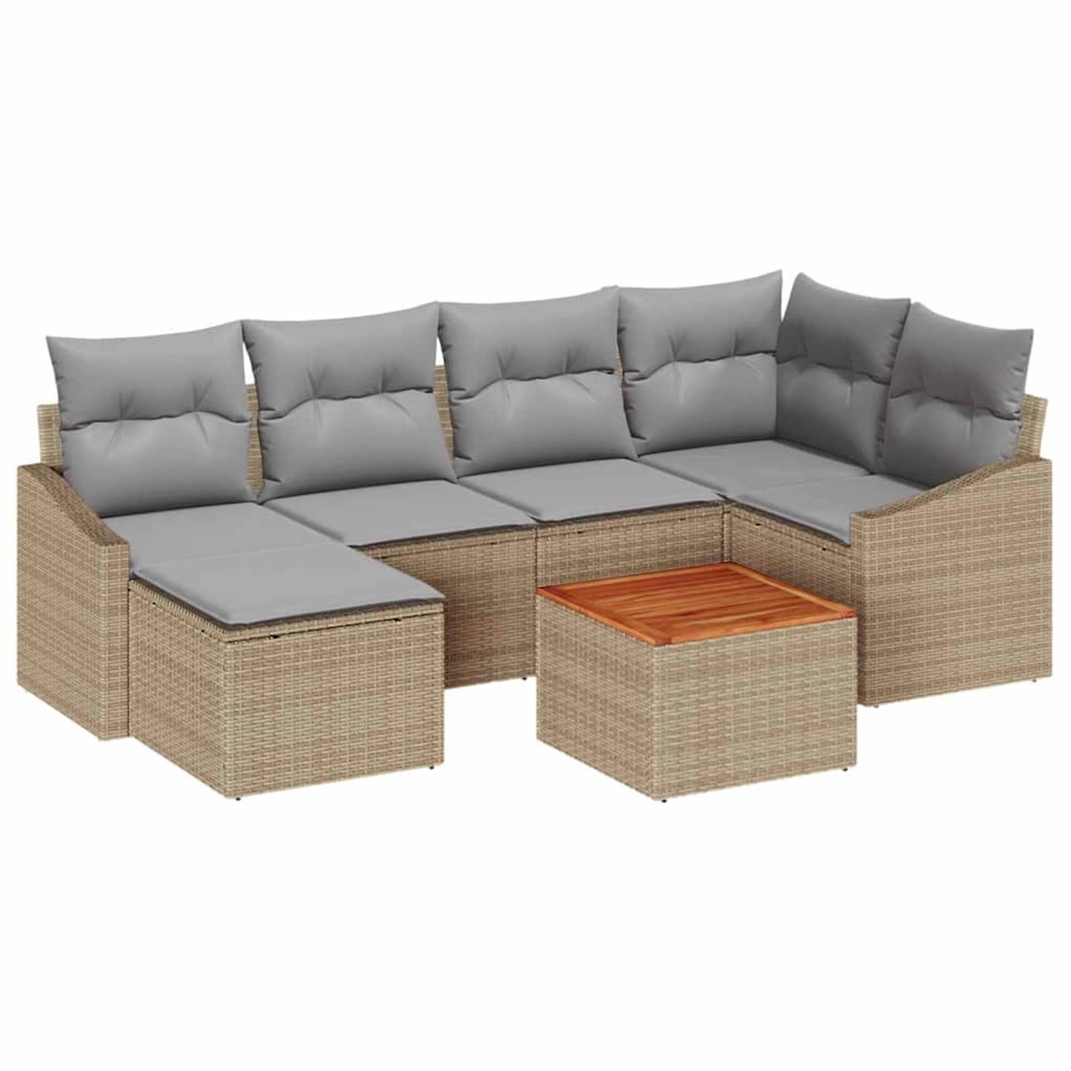 vidaXL Garten-Sofa-Set 7-Tlg Beige Hellgrau 3356523 günstig online kaufen