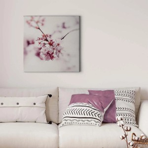 Romantisches Wandbild mit Kirschblüten auf Leinwand für Wohn- und Schlafzimmer.