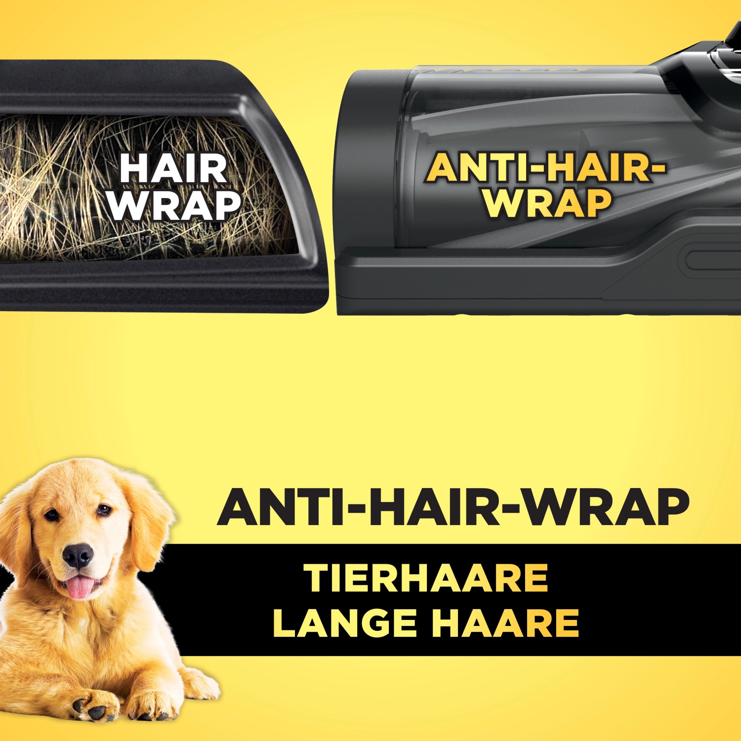 Shark Akkusauger: Bürste mit Anti-Haar-Technologie gegen Tierhaare und lange Haare.