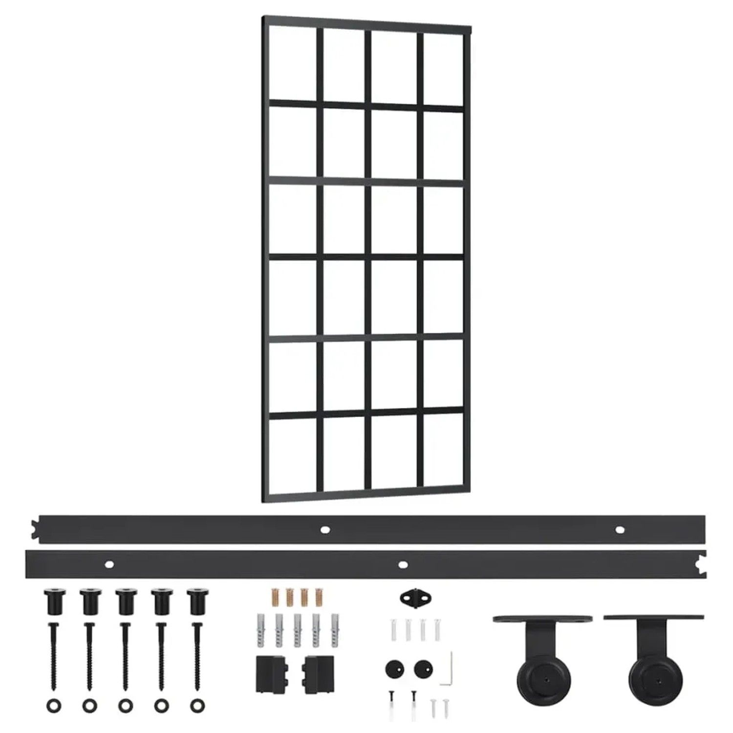 vidaXL Schiebetür mit Beschlag ESG-Glas & Aluminium 90x205 cm 3081965