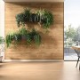 Wandverkleidung Egger Decowall Eiche Loveland im Wohnraum mit Pflanzenwand.