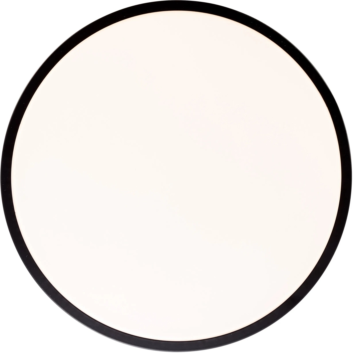 Weiße LED Deckenleuchte Slimline, Ø 33cm, mit schwarzem Rand. Moderne Lampe für Innenräume.