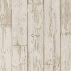 Beige Vliestapete in Holzoptik von Origin Wallcoverings, 52 cm breit.
